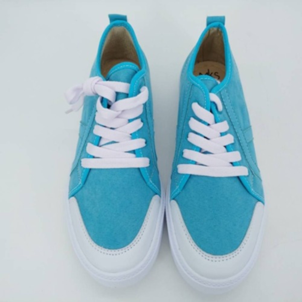 Mks Shoes Womens Calle 1 Sneakers Blue White Low Top Lace Up 9 New